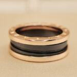 Bvlgari B.zero1 ring two-band 18k rose gold, black ceramic,57 - Image 6