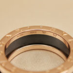 Bvlgari B.zero1 ring two-band 18k rose gold, black ceramic,57 - Image 7