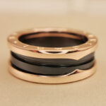Bvlgari B.zero1 ring two-band 18k rose gold, black ceramic,57 - Image 10