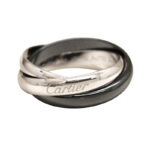 Cartier Trinity ring 18k white gold, black ceramic, 61