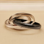 Cartier Trinity ring 18k white gold, black ceramic, 61 - Image 4
