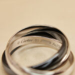 Cartier Trinity ring 18k white gold, black ceramic, 61 - Image 8
