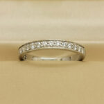 Cartier 1895 ring Platinum, semi paved diamond, 49 - Image 4
