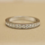 Cartier 1895 ring Platinum, semi paved diamond, 49 - Image 6