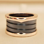 Bvlgari B.zero1 ring four-band 18k rose gold black ceramic,54 - Image 6