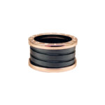 Bvlgari B.zero1 ring four-band 18k rose gold black ceramic,57