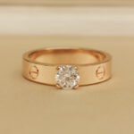 Cartier Love ring 18k Rose Gold solitaire diamond, 52 - Image 2