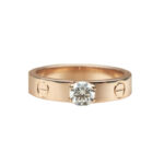 Cartier Love ring 18k Rose Gold solitaire diamond, 52