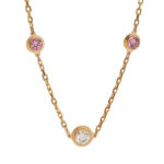 Cartier Diamants Legers necklace rose gold,pink sapphire,diam