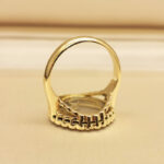 Vintage Chopard ring 18k yellow gold, square, diamond, 49 - Image 4