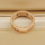 Cartier ring 18k rose gold wide 6 diamonds, 57 - Image 3
