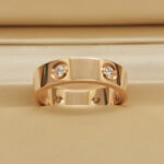 Cartier ring 18k rose gold wide 6 diamonds, 57 - Image 4