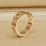 Cartier ring 18k rose gold wide 6 diamonds, 57 - Image 5