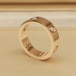 Cartier ring 18k rose gold wide 6 diamonds, 57 - Image 6