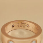 Cartier ring 18k rose gold wide 6 diamonds, 57 - Image 8