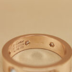 Cartier ring 18k rose gold wide 6 diamonds, 57 - Image 9
