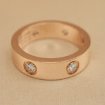 Cartier ring 18k rose gold wide 6 diamonds, 57 - Image 10