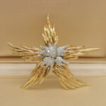 Tiffany Schlumberger Paris Flames brooch yellow gold diamond - Image 2