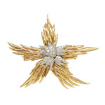 Tiffany Schlumberger Paris Flames brooch yellow gold diamond