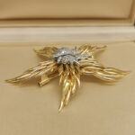 Tiffany Schlumberger Paris Flames brooch yellow gold diamond - Image 3