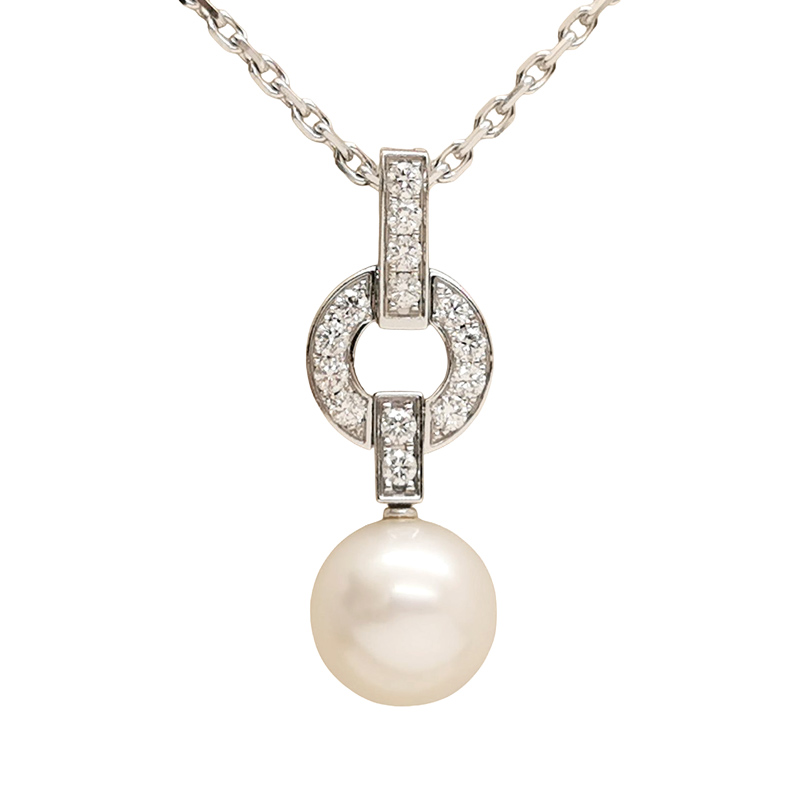 105436 Cartier Himalia necklace 18k white gold, pearl, diamond - Image 1