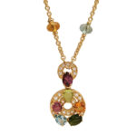 Bvlgari Astrale necklace 18k yellow gold, colour gems,diamond