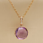 Bvlgari Parentesi Palin necklace 18k rose gold amethyst diam - Image 2