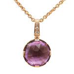 Bvlgari Parentesi Palin necklace 18k rose gold amethyst diam