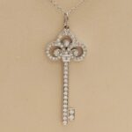 Tiffany & Co. Key pendant platinum medium, diamond - Image 2