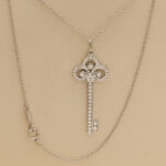 Tiffany & Co. Key pendant platinum medium, diamond - Image 4