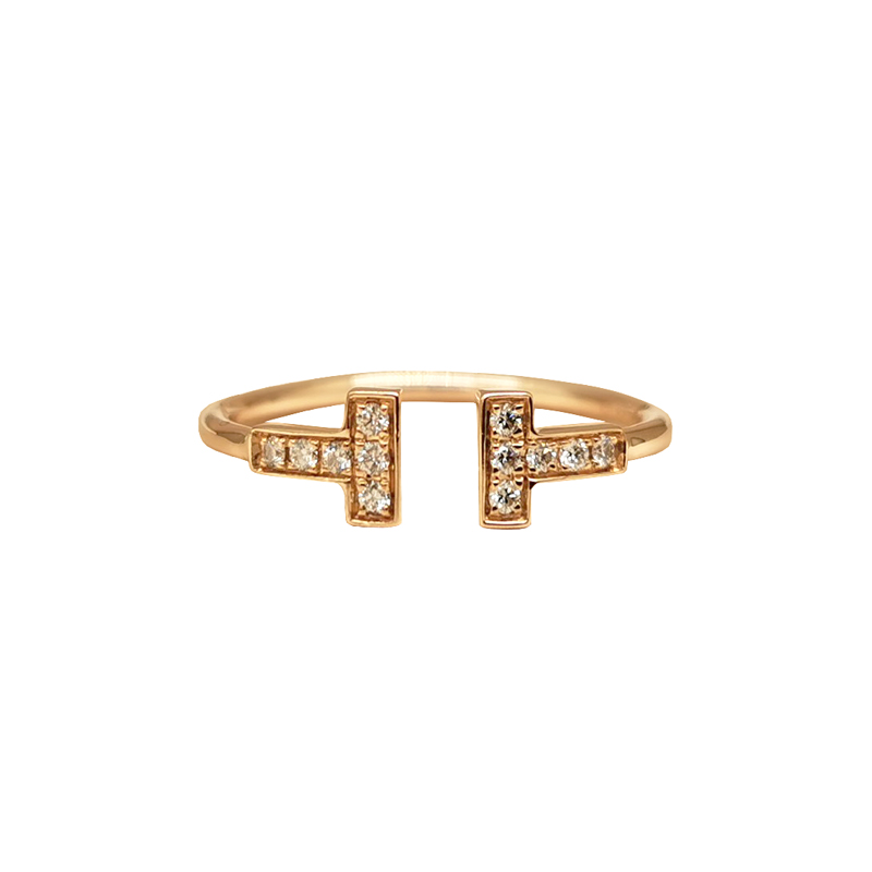 105481 Tiffany & Co. T ring 18k rose gold, diamond, 10 - Image 1