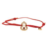 Qeelin Kirin Wulu bracelet 18k rose gold diam ruby red rope