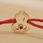 Qeelin Kirin Wulu bracelet 18k rose gold diam ruby red rope - Image 8