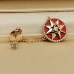 Dior Rose des Vents earring rose gold ceramic diamond(single) - Image 4