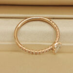 Cartier Etincelle ring 18k rose gold, emerald cut diamond, 48 - Image 3
