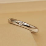 Harry Winston HW Wedding ring Platinum med single diamond, 49 - Image 3