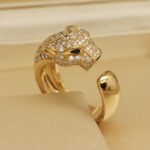 Cartier Panthère ring 18k yellow gold diamond emerald onyx 56 - Image 2