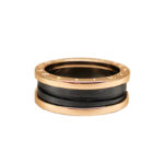 Bvlgari B.zero1 ring two-band 18k rose gold black ceramic, 60