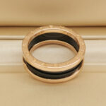 Bvlgari B.zero1 ring two-band 18k rose gold black ceramic, 60 - Image 7