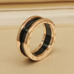 Bvlgari B.zero1 ring two-band 18k rose gold black ceramic, 60 - Image 10