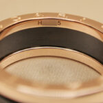 Bvlgari B.zero1 ring two-band 18k rose gold black ceramic, 60 - Image 4
