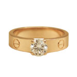 Cartier Love ring 18k rose gold solitaire damond, 50