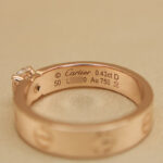Cartier Love ring 18k rose gold solitaire damond, 50 - Image 7