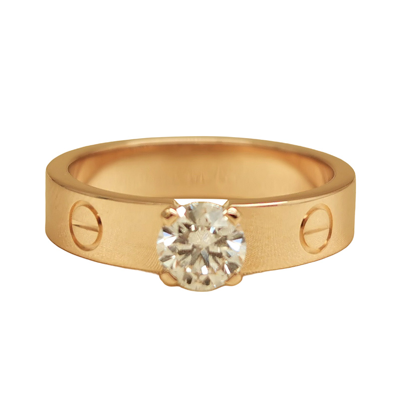 105513 Cartier Love ring 18k rose gold solitaire damond, 50 - Image 1