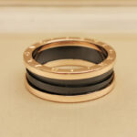 Bvlgari B.zero1 ring two-band 18k rose gold black ceramic, 64 - Image 6