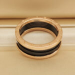 Bvlgari B.zero1 ring two-band 18k rose gold black ceramic, 64 - Image 7