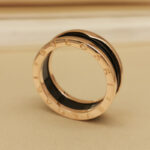 Bvlgari B.zero1 ring two-band 18k rose gold black ceramic, 64 - Image 8