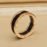 Bvlgari B.zero1 ring two-band 18k rose gold black ceramic, 64 - Image 9