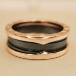 Bvlgari B.zero1 ring two-band 18k rose gold black ceramic, 64 - Image 5