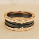 Bvlgari B.zero1 ring two-band 18k rose gold black ceramic, 64 - Image 2